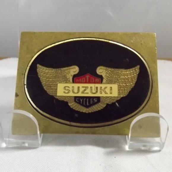 Vintage Distressed Suzuki Motorcycles Automotive Belt Buckle - Picture 1 of 10